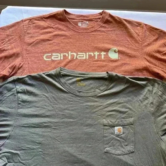 Carhartt (Lot/Bundle 2 items!) T-Shirt Long Sleeve & Short Sleeve Shirt Mens - Picture 1 of 15